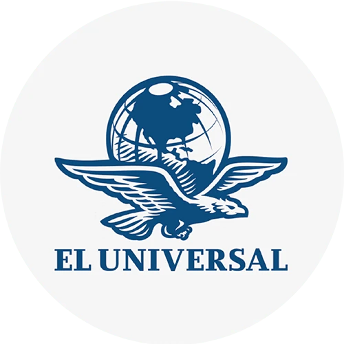 logo-el-universal-mx Logotipo de El Universal, diario mexicano, con su distintivo símbolo del globo terráqueo acompañado de tipografía en mayúsculas.